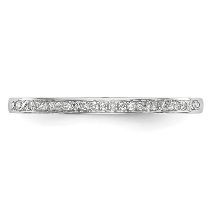 Goldia Rings 016ct CZ Solid Real 14k Set of 2 White Gold Wedding Wedding Band Ring
