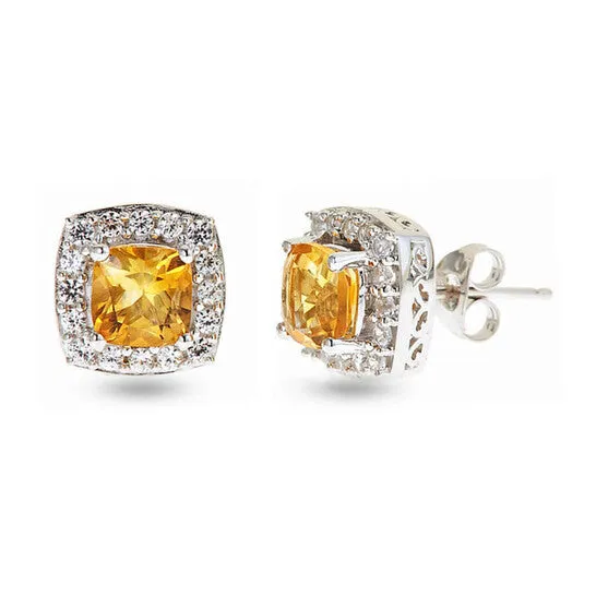 JMS always Earrings Original DiamondMuse Citrine and Created White Sapphire Sterling Silver Earrings JMS always Earrings Original DiamondMuse Citrine and Created White Sapphire Sterling Silver Earrings