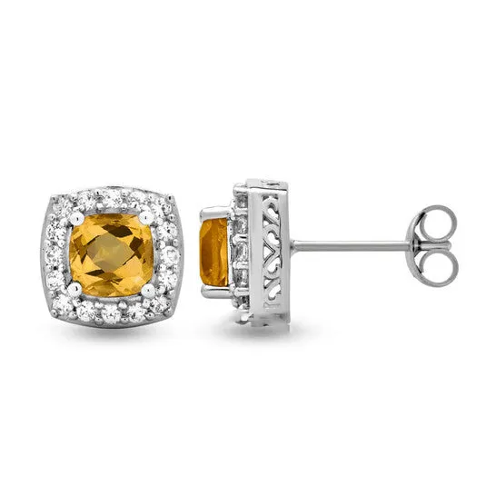 JMS always Earrings Original DiamondMuse Citrine and Created White Sapphire Sterling Silver Earrings JMS always Earrings Original DiamondMuse Citrine and Created White Sapphire Sterling Silver Earrings