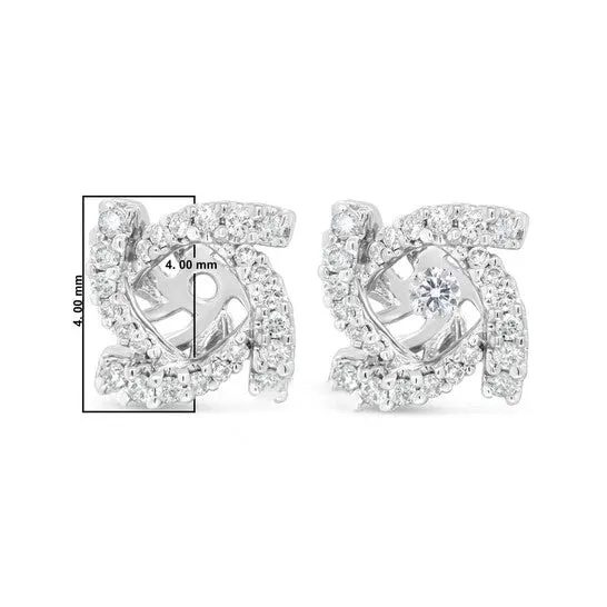 JMS always Original Haus of Brilliance 14K White Gold 13 Cttw Round Diamond Spiral Earring Jacket for 4mm Round Studs GH Color VS2SI1 Clarity Earrings JMS always Original Haus of Brilliance 14K White Gold 13 Cttw Round Diamond Spiral Earring Jacket for 4mm Round Studs GH Color VS2SI1 Clarity Earrings