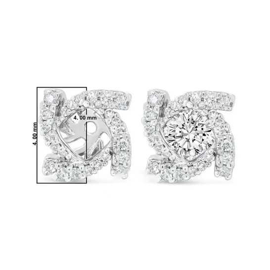 JMS always Original Haus of Brilliance 14K White Gold 13 Cttw Round Diamond Spiral Earring Jacket for 4mm Round Studs GH Color VS2SI1 Clarity Earrings JMS always Original Haus of Brilliance 14K White Gold 13 Cttw Round Diamond Spiral Earring Jacket for 4mm Round Studs GH Color VS2SI1 Clarity Earrings