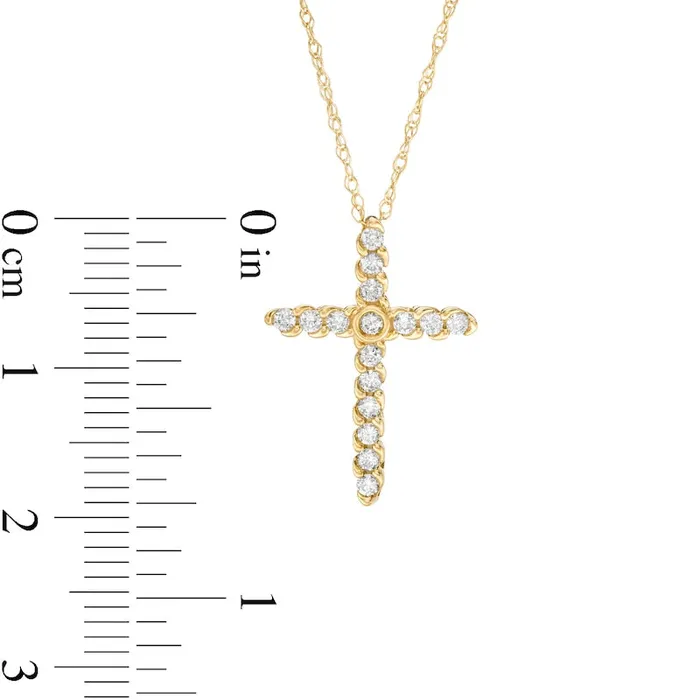 Necklaces Goldia 025 CT TW Natural Diamond Spiral Cross Pendant in 10K Yellow Gold Necklaces Goldia 025 CT TW Natural Diamond Spiral Cross Pendant in 10K Yellow Gold