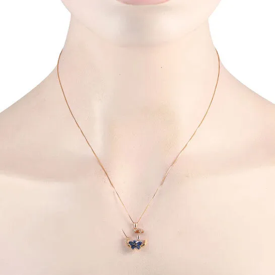 Necklaces JMS always Original LB Exclusive 14K Rose Gold 020ct Diamond and Sapphire Heart and Flower Pendant Necklace PH4 10098RSA Necklaces JMS always Original LB Exclusive 14K Rose Gold 020ct Diamond and Sapphire Heart and Flower Pendant Necklace PH4 10098RSA