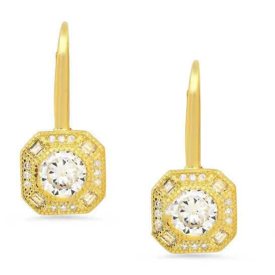 Original Kylie Harper 14k Gold Over Silver Vintage Halo Cubic Zirconia CZ Leverback Earrings JMS always Earrings Original Kylie Harper 14k Gold Over Silver Vintage Halo Cubic Zirconia CZ Leverback Earrings JMS always Earrings