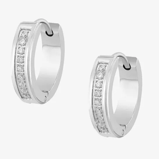 Original Robert Alton 16CTW Diamond Stainless Steel Huggie Earrings JMS always Earrings Original Robert Alton 16CTW Diamond Stainless Steel Huggie Earrings JMS always Earrings