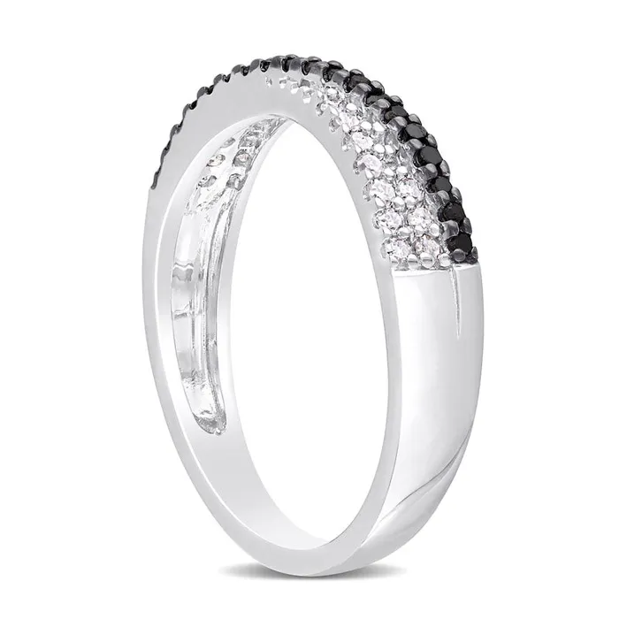 Rings Goldia 025 CT TW Enhanced Black and White Natural Diamond CrissCross Overlay Ring in Sterling Silver Rings Goldia 025 CT TW Enhanced Black and White Natural Diamond CrissCross Overlay Ring in Sterling Silver