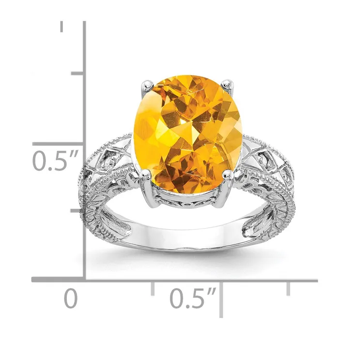 Rings Goldia 14k White Gold 12x10mm Oval Citrine A Real Diamond ring