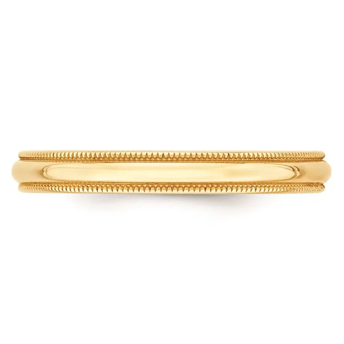 Solid 14K Yellow Gold 3mm Light Weight Milgrain Half Round MensWomens Wedding Band Ring Size 95 Goldia Rings Solid 14K Yellow Gold 3mm Light Weight Milgrain Half Round MensWomens Wedding Band Ring Size 95 Goldia Rings