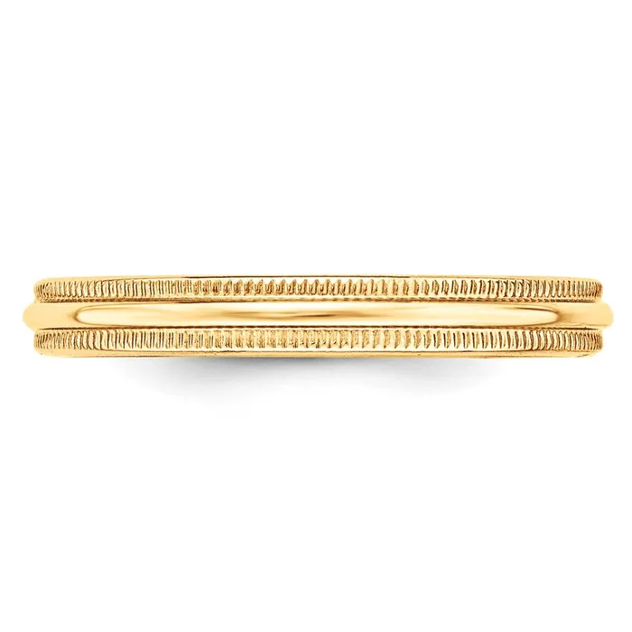 Solid 14K Yellow Gold 3mm Light Weight Milgrain Half Round MensWomens Wedding Band Ring Size 95 Goldia Rings Solid 14K Yellow Gold 3mm Light Weight Milgrain Half Round MensWomens Wedding Band Ring Size 95 Goldia Rings