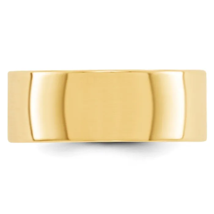 Solid 18K Yellow Gold 8mm Light Weight Flat MensWomens Wedding Band Ring Size 105 Goldia Rings Solid 18K Yellow Gold 8mm Light Weight Flat MensWomens Wedding Band Ring Size 105 Goldia Rings