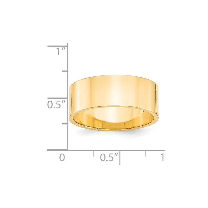 Solid 18K Yellow Gold 8mm Light Weight Flat MensWomens Wedding Band Ring Size 105 Goldia Rings Solid 18K Yellow Gold 8mm Light Weight Flat MensWomens Wedding Band Ring Size 105 Goldia Rings