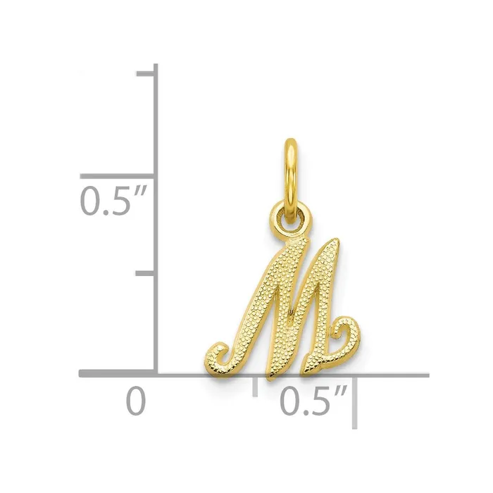 10k Yellow Gold Initial M Charm TreasureFineJewelers Charm Necklaces