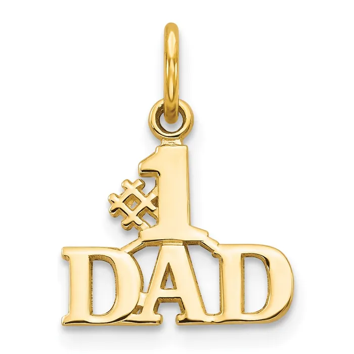 14k 1 DAD Charm TreasureFineJewelers Charm Necklaces