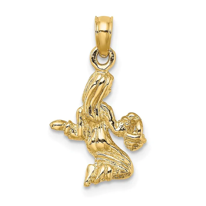 14k 3D Virgo Zodiac Charm TreasureFineJewelers Charm Necklaces