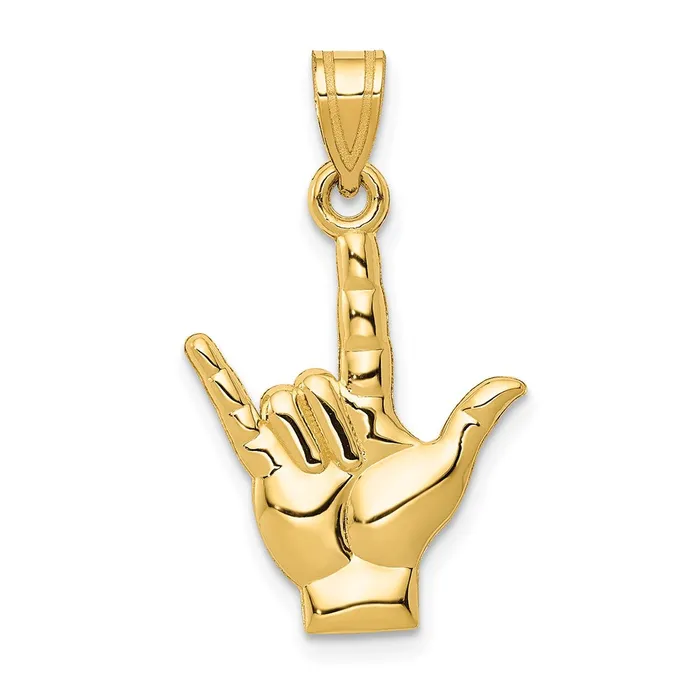 14k Polished I Love You HandSign Language Charm TreasureFineJewelers Charm Necklaces 14k Polished I Love You HandSign Language Charm TreasureFineJewelers Charm Necklaces