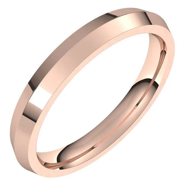 14K Rose Gold 3 mm Knife Edge Comfort Fit Wedding Band TreasureFineJewelers Rings