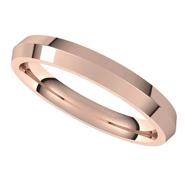 14K Rose Gold 3 mm Knife Edge Comfort Fit Wedding Band TreasureFineJewelers Rings