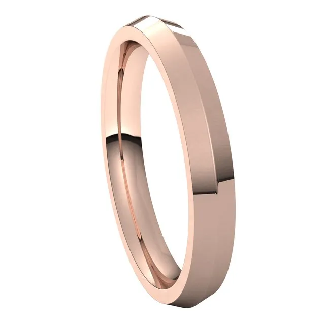 14K Rose Gold 3 mm Knife Edge Comfort Fit Wedding Band TreasureFineJewelers Rings