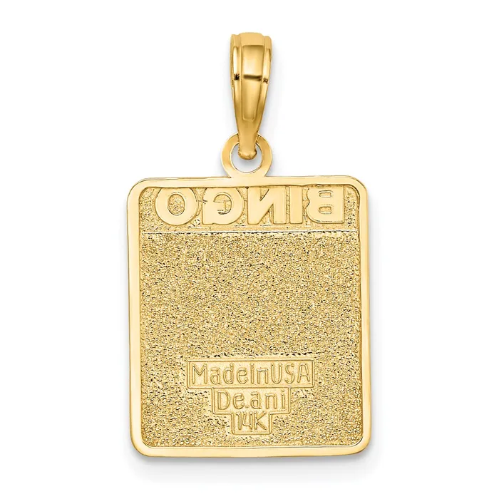 14k Yellow Gold w Enamel Bingo Card Charm TreasureFineJewelers Charm Necklaces