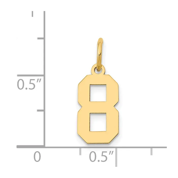 Charm Necklaces 14k Small Polished Number 8 Charm TreasureFineJewelers