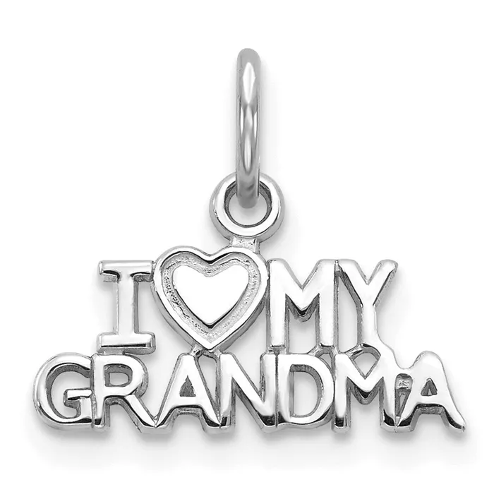 Charm Necklaces 14k White Gold I HEART MY GRANDMA Charm TreasureFineJewelers Charm Necklaces 14k White Gold I HEART MY GRANDMA Charm TreasureFineJewelers