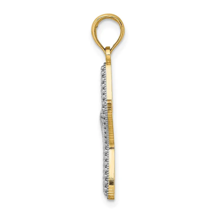 Charm Necklaces 14K with White Rhodium Small Starfish Charm TreasureFineJewelers