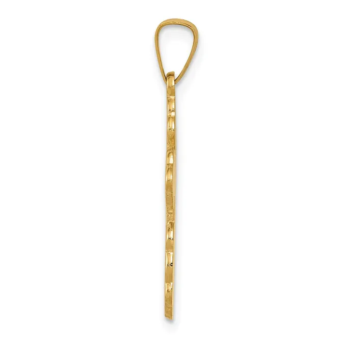 Charm Necklaces 14k Yellow Gold Eastern Orthodox Cross Charm TreasureFineJewelers