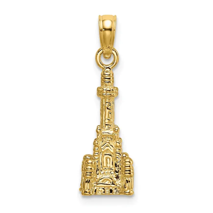 Charm Necklaces TreasureFineJewelers 14K 3D Chicago Water Tower Charm