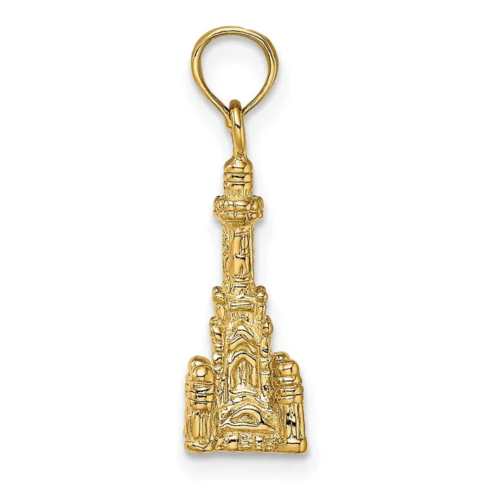 Charm Necklaces TreasureFineJewelers 14K 3D Chicago Water Tower Charm
