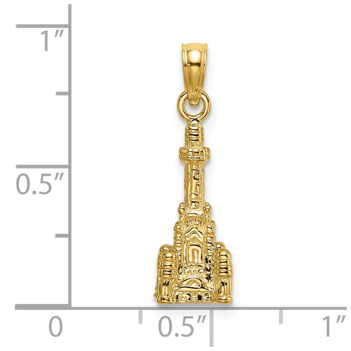 Charm Necklaces TreasureFineJewelers 14K 3D Chicago Water Tower Charm