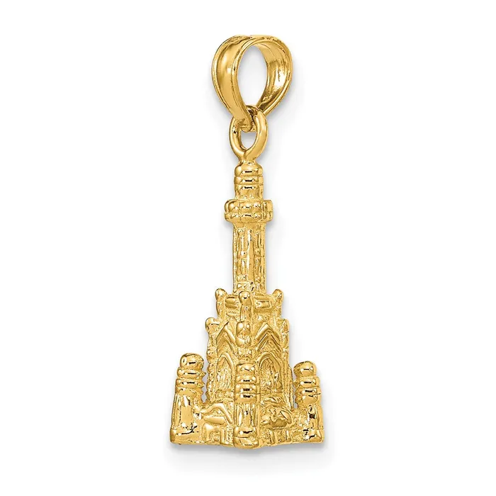 Charm Necklaces TreasureFineJewelers 14K 3D Chicago Water Tower Charm