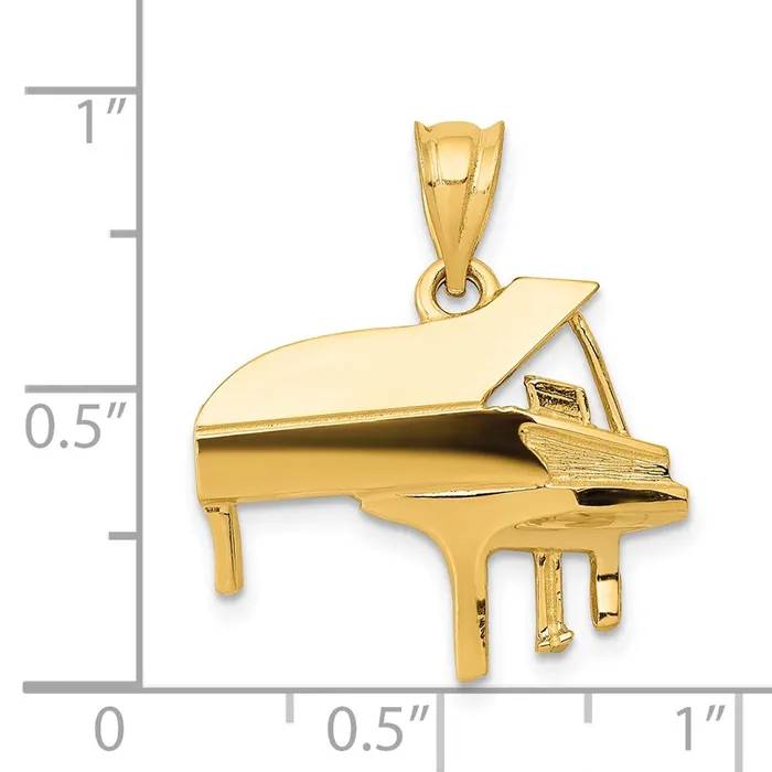 Charm Necklaces TreasureFineJewelers 14k Piano Charm