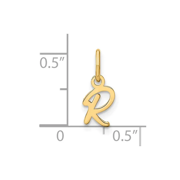 Charm Necklaces TreasureFineJewelers 14k Yellow Gold Upper case Letter R Initial Charm