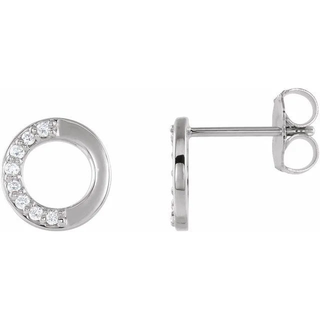 Earrings 14K White 08 CTW Diamond Circle Earrings TreasureFineJewelers