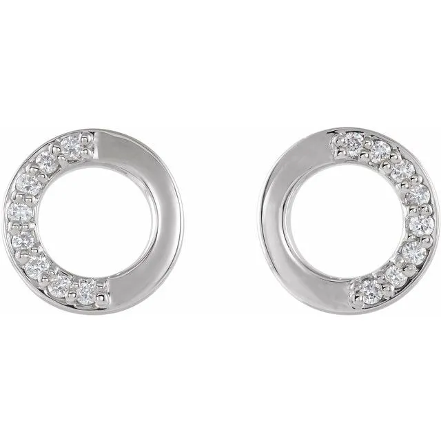 Earrings 14K White 08 CTW Diamond Circle Earrings TreasureFineJewelers