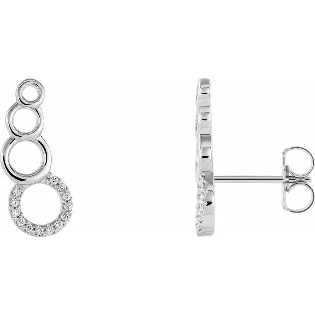 Earrings TreasureFineJewelers 14K White 06 CTW Diamond Geometric Ear Climbers