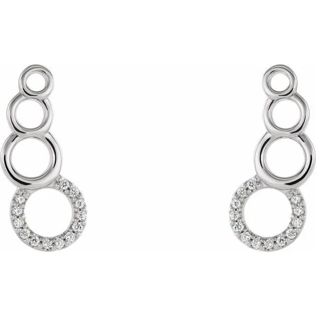 Earrings TreasureFineJewelers 14K White 06 CTW Diamond Geometric Ear Climbers