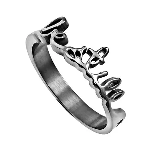 Hand Writing Bible Verse Be Still Psalm 4610 Ring Stainless Steel North Arrow Shop Rings Hand Writing Bible Verse Be Still Psalm 4610 Ring Stainless Steel North Arrow Shop Rings