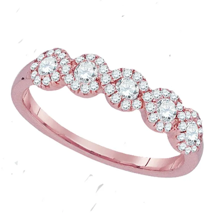 North Arrow Shop Rings 14kt rose gold womens round diamond band ring 12 cttw92686 North Arrow Shop Rings 14kt rose gold womens round diamond band ring 12 cttw92686