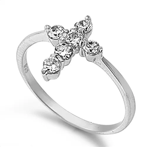 North Arrow Shop Rings Cubic Zirconia Cross Ring 925 Sterling Silver with Jewelry Gift Box North Arrow Shop Rings Cubic Zirconia Cross Ring 925 Sterling Silver with Jewelry Gift Box