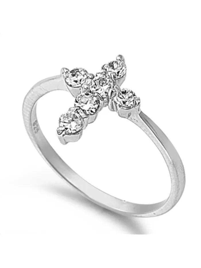 North Arrow Shop Rings Cubic Zirconia Cross Ring 925 Sterling Silver with Jewelry Gift Box North Arrow Shop Rings Cubic Zirconia Cross Ring 925 Sterling Silver with Jewelry Gift Box