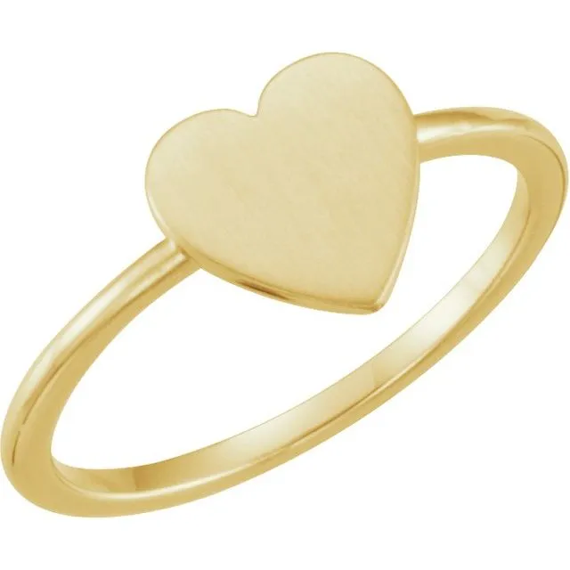 Rings 14K Yellow Heart Engravable Ring TreasureFineJewelers