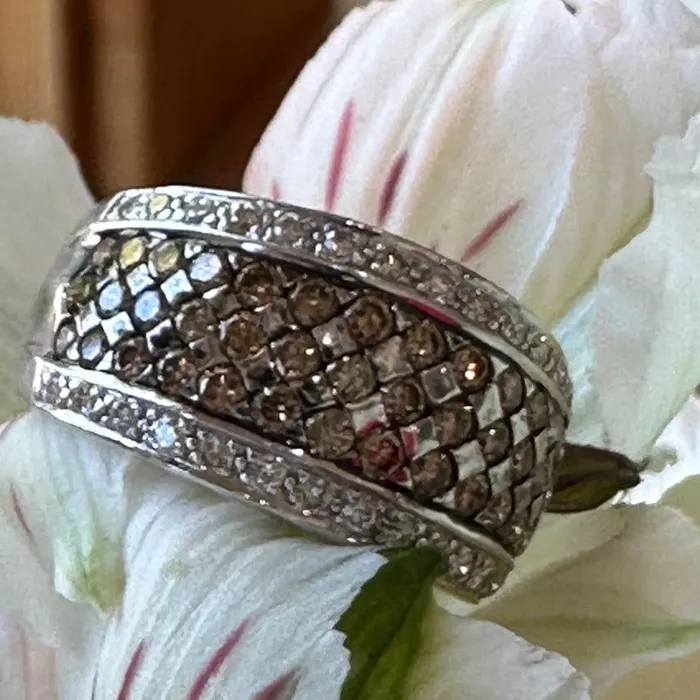 Rings ONeills Estate Jewelry 14 Karat Gold Chocolate White Diamonds Ring 12000029 Rings ONeills Estate Jewelry 14 Karat Gold Chocolate White Diamonds Ring 12000029