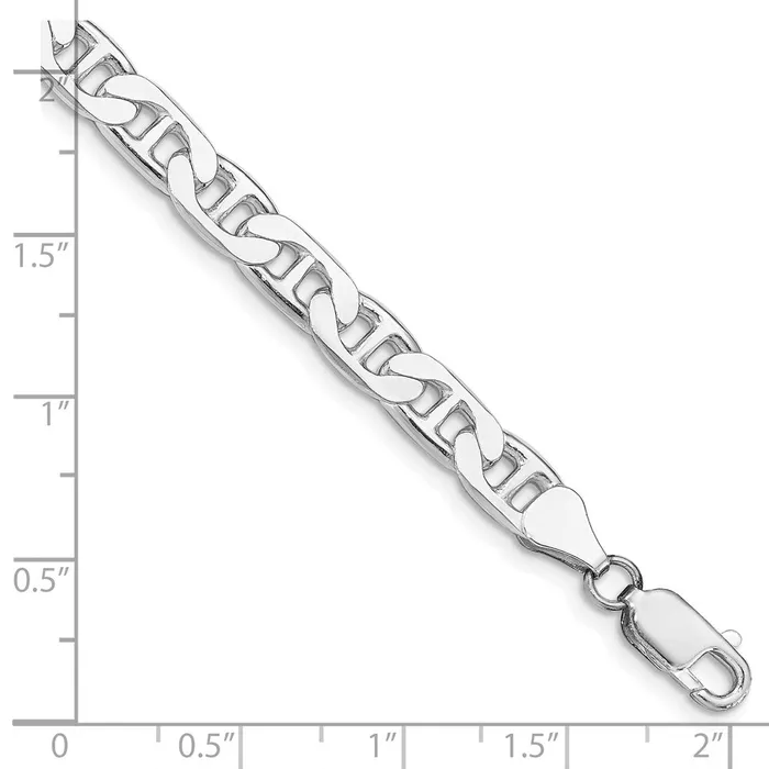 Rings Sterling Silver Rhodiumplated 65mm Flat Anchor Chain TreasureFineJewelers