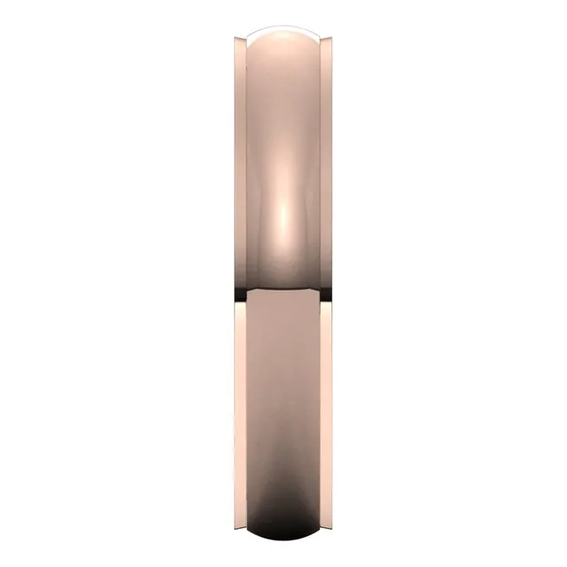 Rings TreasureFineJewelers 10K Rose Gold 4 mm Half Round Edge Comfort Fit Wedding Band