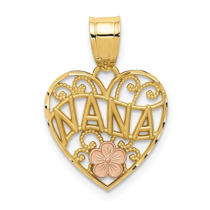 Rings TreasureFineJewelers 14k Twotone NANA Heart Pendant
