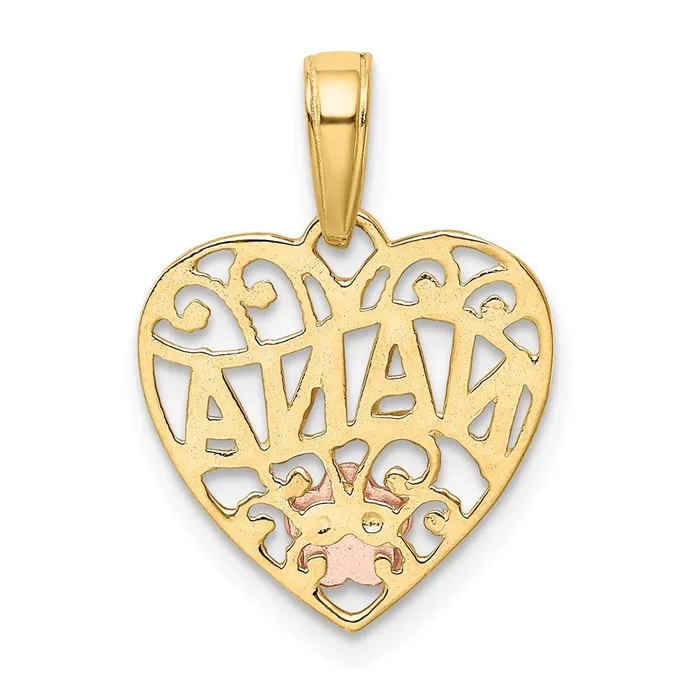 Rings TreasureFineJewelers 14k Twotone NANA Heart Pendant