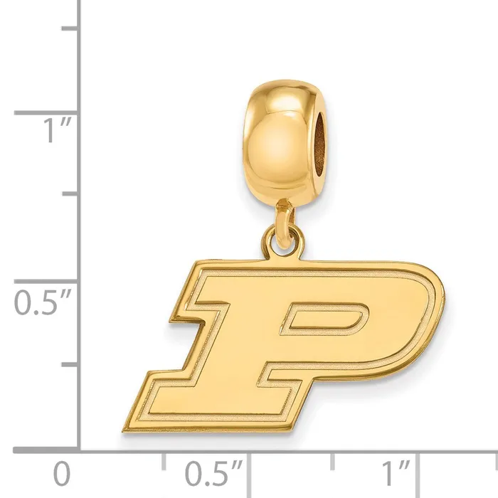 Rings TreasureFineJewelers Sterling Silver Goldplated LogoArt Purdue University Letter P Small Dangle Bead Charm