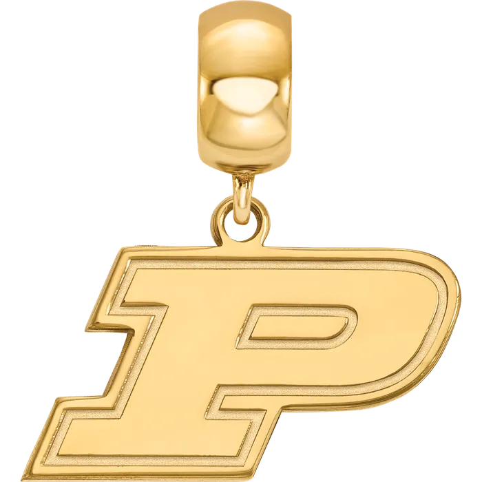 Rings TreasureFineJewelers Sterling Silver Goldplated LogoArt Purdue University Letter P Small Dangle Bead Charm
