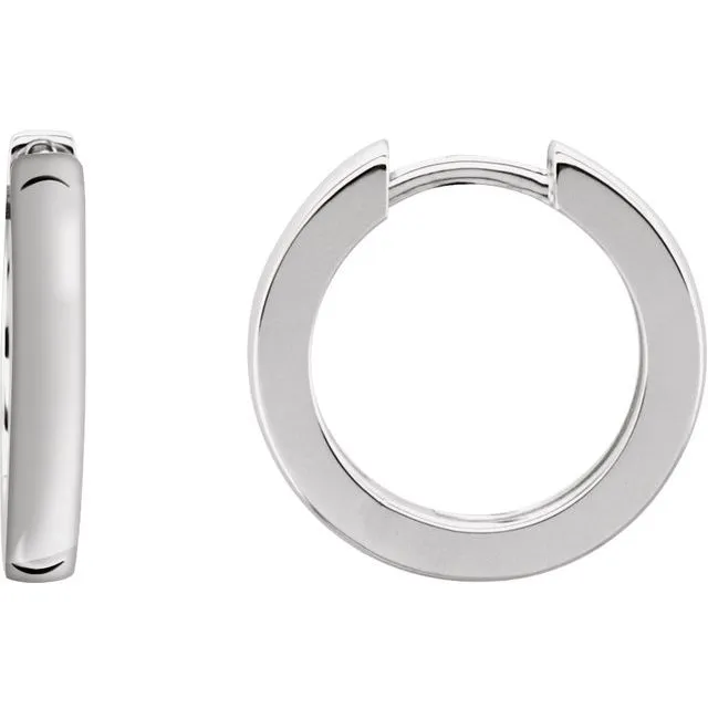 Sterling Silver 16 mm Hinged Hoop Earrings TreasureFineJewelers Earrings
